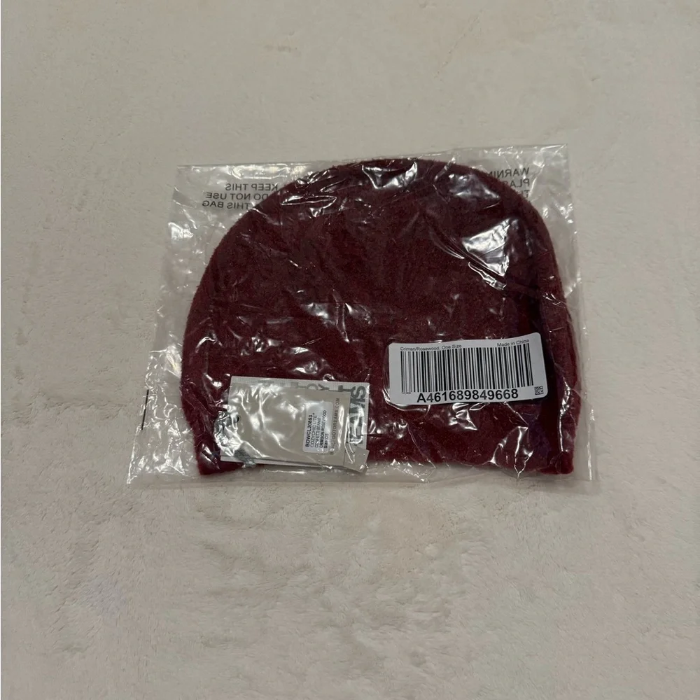 Barefoot Dreams Women's CozyChic Lite Confetti‎ Beanie - Crimson-Rosewood - NWT - Picture 3 of 5